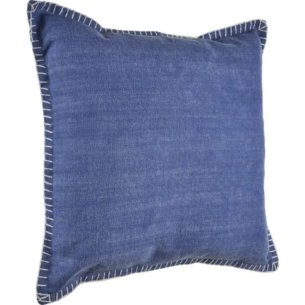 Embroidered Edge Bordered Solid Throw Pillow